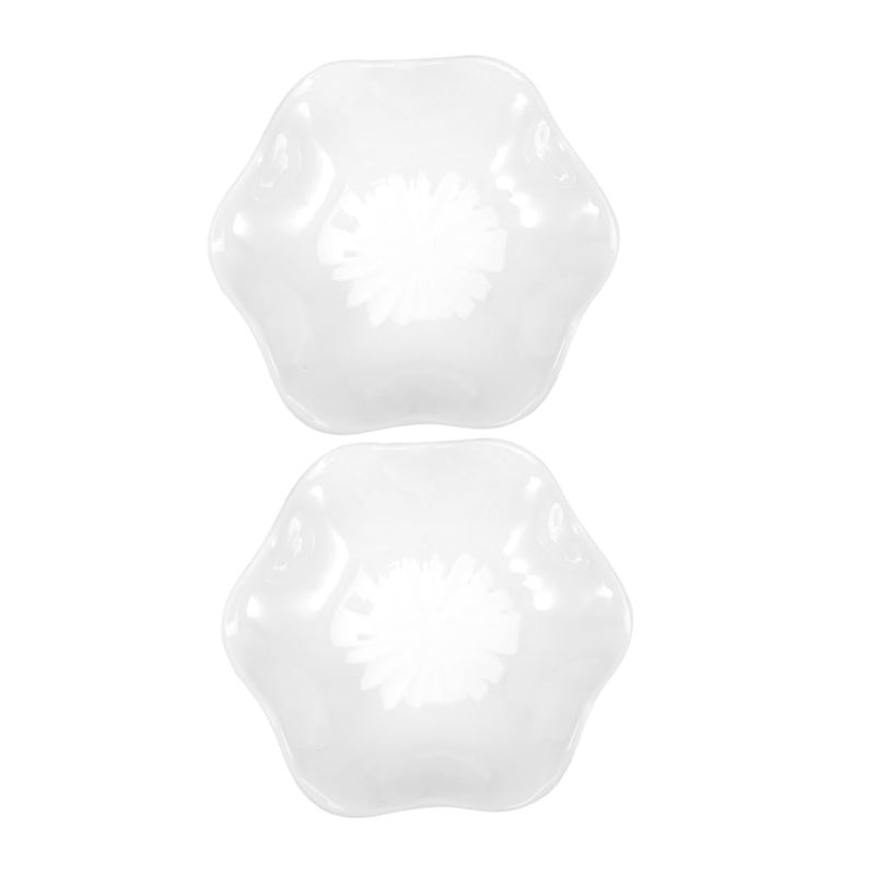 Bone White Porcelain Sauce Dishes Microwave Safe Condiment Bowls Set of 2 - Image 2