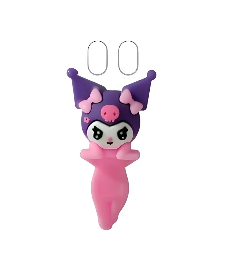 MeeTo 1Pcs Kuromi Peeking Character Sticker & Mini Figure Set Cute Cartoon Wall & Laptop Decor |Anime-Style Peek Stickers for Laptops, Monitors, Mirrors, Picture Frames, Doors & More Pack of 1 - Image 1
