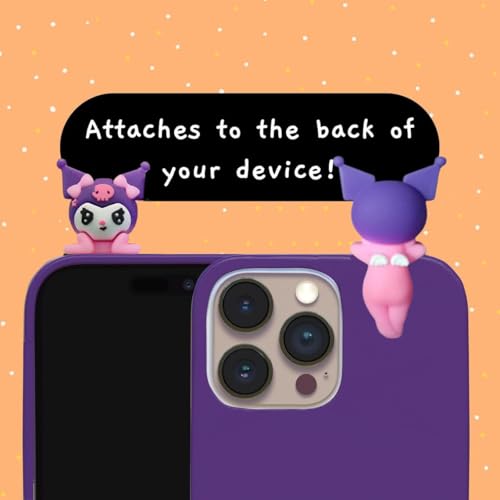 MeeTo 1Pcs Kuromi Peeking Character Sticker & Mini Figure Set Cute Cartoon Wall & Laptop Decor |Anime-Style Peek Stickers for Laptops, Monitors, Mirrors, Picture Frames, Doors & More Pack of 1 - Image 4