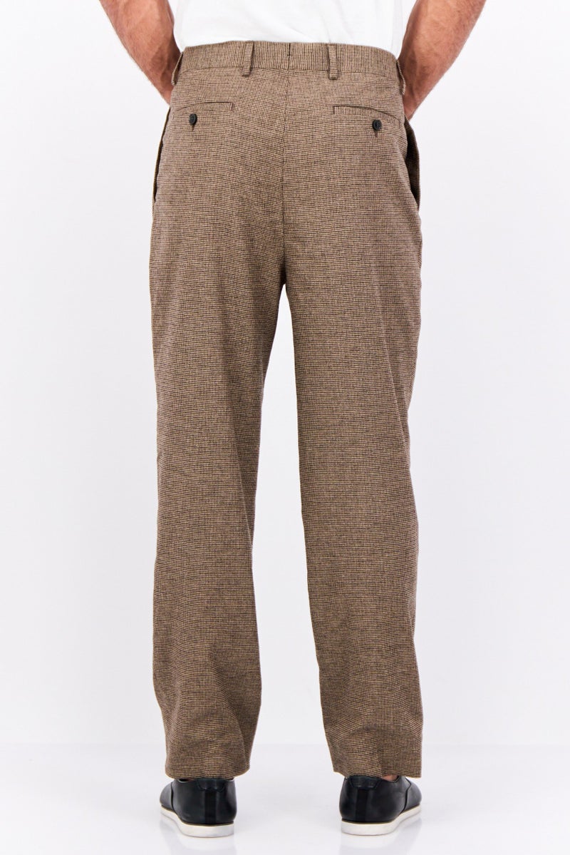 GANT Men Regular Fit Houndstooth Chino Pants, Brown  - Image 3