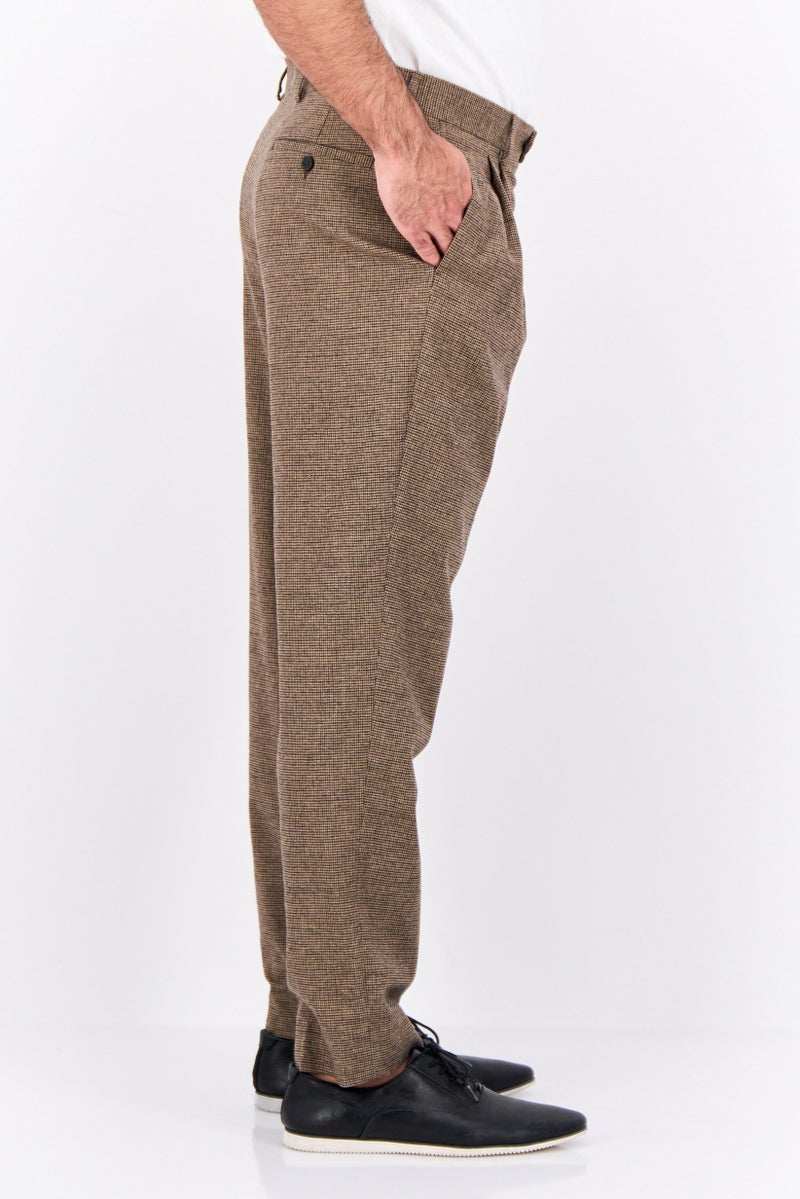 GANT Men Regular Fit Houndstooth Chino Pants, Brown - Image 2