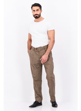 Men Regular Fit Houndstooth Chino Pants, Brown - pzsku/Z00179C75908137ACF97EZ/45/_/1740495129/e1bc3b5b-b169-4ae3-80ae-6067a0c97f08