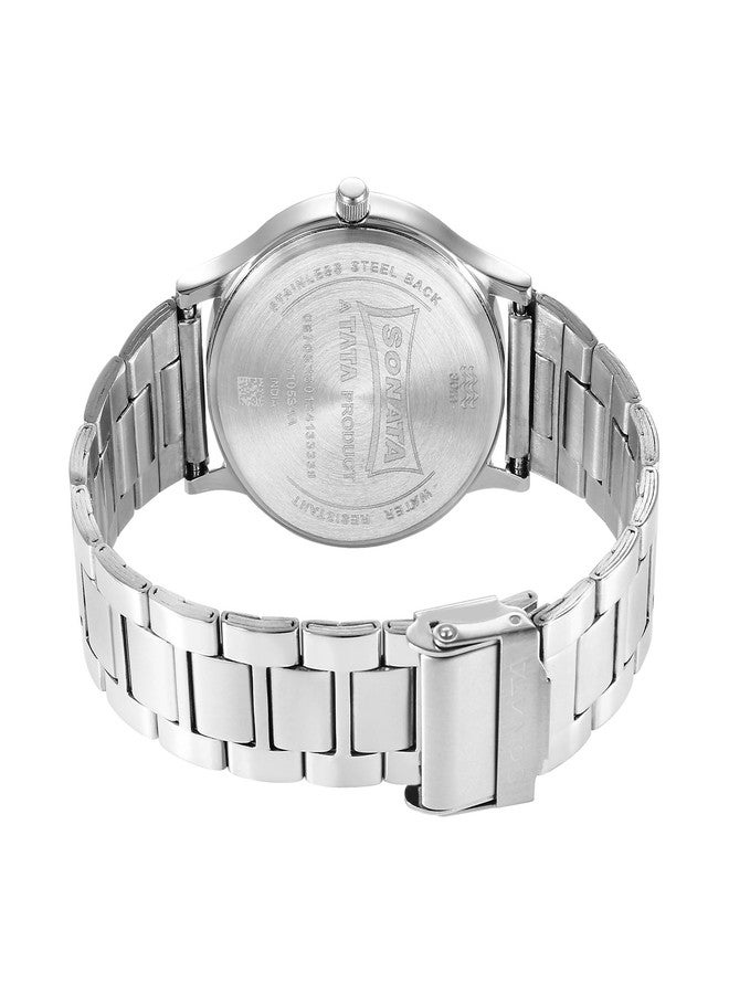 Sonata Aspire Quartz Analog White Dial Stainless Steel Strap Watch for Men-77105SM12W/NT77105SM12W - Image 4