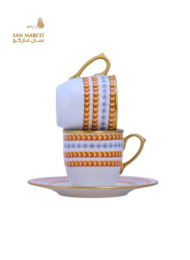 San Marco فنجان قهوة تركي ملكي - 12 قطعة - Image 2