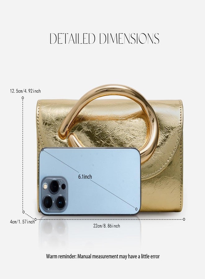 CARIEDO Vegan Leather Flip Envelope Clutch for Women -Metal Handle Evening Bag Trendy Ladies Shoulder Crossbody Purse for Wedding Party - Image 5