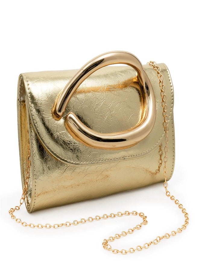 CARIEDO Vegan Leather Flip Envelope Clutch for Women -Metal Handle Evening Bag Trendy Ladies Shoulder Crossbody Purse for Wedding Party - Image 2