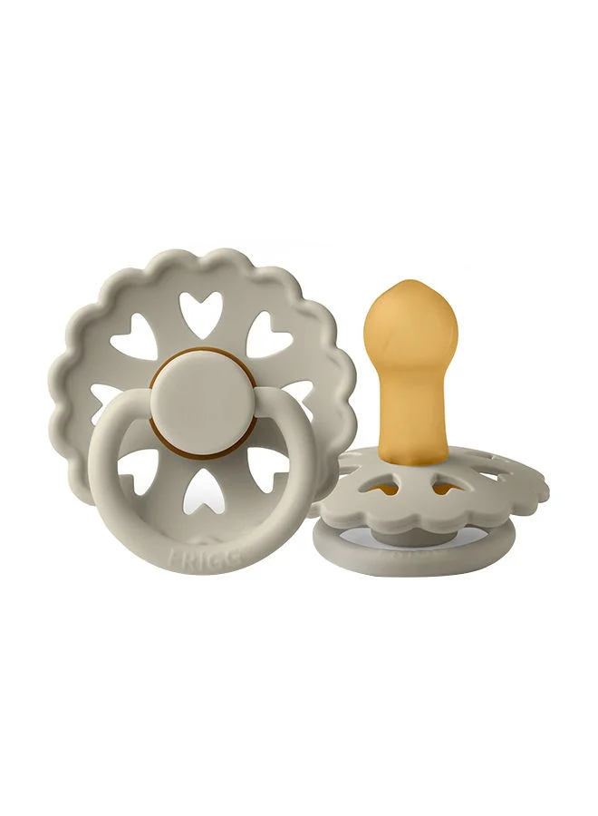 FRIGG Pack Of 1 Fairytale Latex Baby Pacifier 6-18M Willow Grey - Size 2