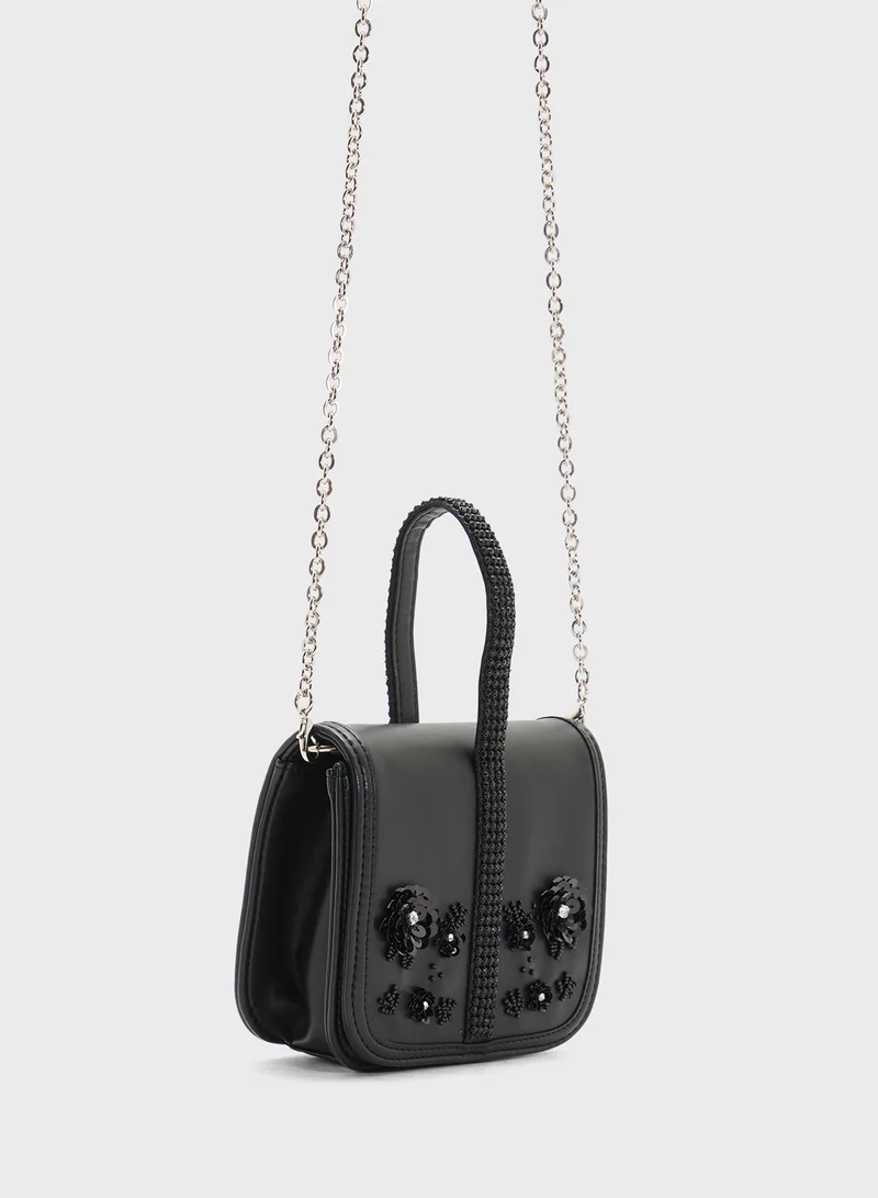 STEVE MADDEN Binstep Chain Detail Embellished Crossbody Bag