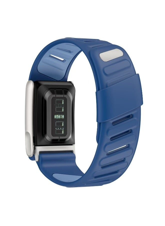 compatible with WHOOP Watch 5.0 strap,Silicone wristband breathable and adjustable, suitable for sports, waterproof replacement band, soft silicone sports strap, suitable for both men and women, with metal frame connector. Blue - Image 2