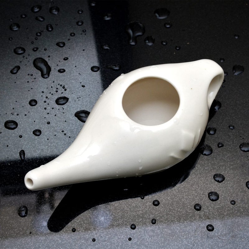 Roe & Moe Ceramic Neti Pot for Nasal Sinus Cleansing Wash Irrigation Relief - Microwave and Dishwasher Safe - Petite - Image 5