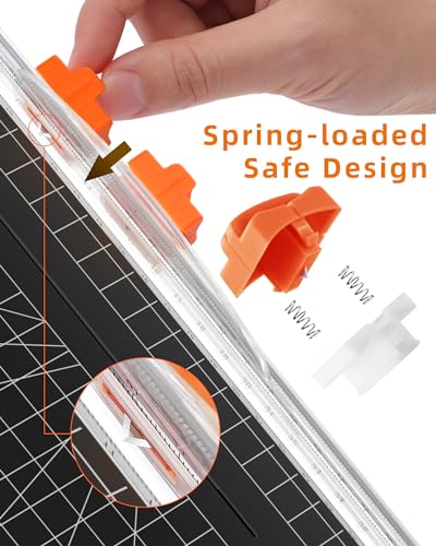 Firbon Paper Cutter Replacement Blade with Automatic Security Safeguard Design for A4 Black and White Paper Trimmer (5 Pack) - Image 3