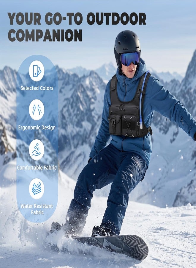 Criuage USA Patent Running Hydration Vest Backpack, Lightweight Chest Pack with 2.0L Water Bladder Bag Daypack for Hiking Running Cycling Race Marathon for Women Men (Black V2, Standard) - Image 4