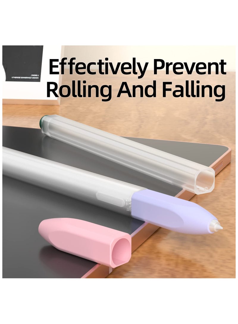 SOLARAE 3 Pack Compatible with Samsung Galaxy Tab S7/S7+/S7 FE/S8/S8+/S8 Ultra/S9/S9+/S9 Ultra Pencil Case S Pen Case, Cute Classic Design, Silicone Protective Case. (Purple, Pink, Dark Green) - Image 5