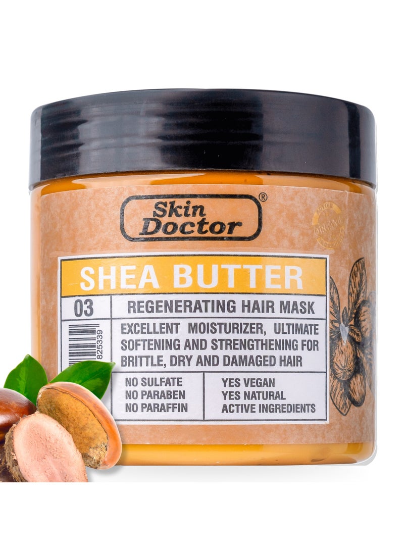 Skin Doctor Shea Butter Regeneration Hair Mask - sulfate-free & paraben-free  hair care - Reduced Breakage - Deep Hydration -  Suitable For All Hair Types - 500ml - Image 1