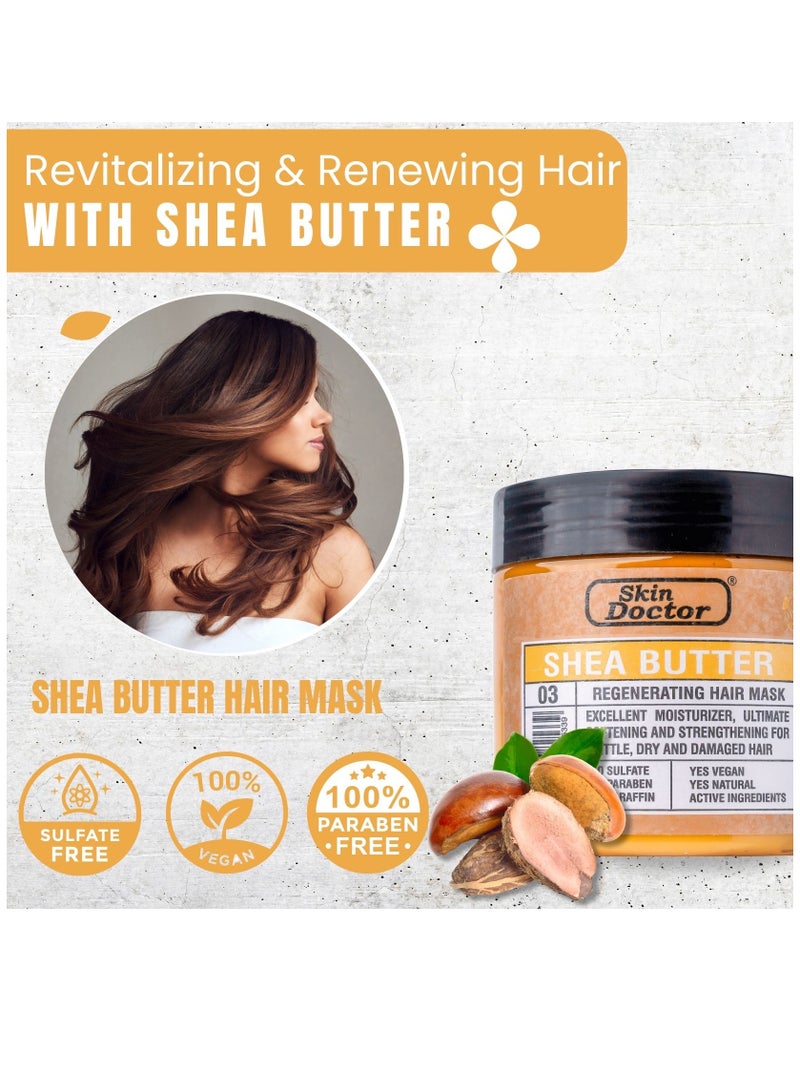 Skin Doctor Shea Butter Regeneration Hair Mask - sulfate-free & paraben-free  hair care - Reduced Breakage - Deep Hydration -  Suitable For All Hair Types - 500ml - Image 2