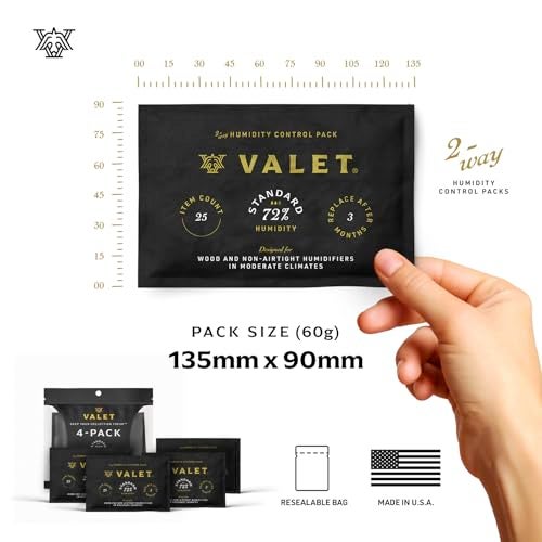 Valet 72% Two-Way Humidity Packs 12-Pack (60g), Bulk Two-Way Humidity Control Packs, Moisture Absorber for Wood & Airtight Storage, Made in USA - Image 3