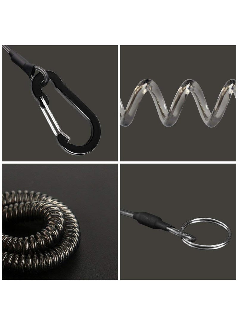 6-Pack Retractable Safety Coiled Lanyard with Aluminum Alloy Carabiner Clip for Securing Pliers, Lip Grips, and Boating Accessories. - Image 5