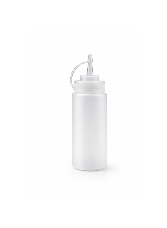 IDEAL PACK 350ml Plastic Squeeze Bottle with Precision Nozzle Cap – Transparent Measuring Dispenser for Oil, Sauce, Ketchup, Vinegar & Dressing – Leakproof Food-Grade Kitchen Bottle for Cooking & Storage - Image 1