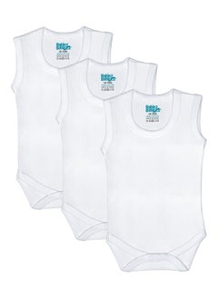 BabiesBasic Super Combed Cotton, Sleeveless Printed Bodysuit, for New Born to 24months. Set of 3, White - pzsku/Z0017F6D578F8AA2C7EC6Z/45/1741245407/09cc01a2-eefc-4065-b1c1-90fc2d9e9086