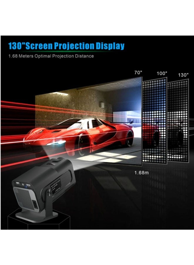 Neutral Portable HD Projector (MINI Edition) - Supports 1080P/2K/4K video decoding, equipped with 5G dual-band Wi-Fi and Bluetooth 5.0 - Mobile home cinema - Compatible with Android/iOS/Windows/TV sticks/HDMI/USB (Black) - Image 4