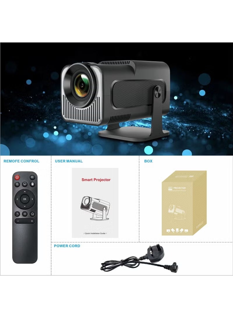 Neutral Portable HD Projector (MINI Edition) - Supports 1080P/2K/4K video decoding, equipped with 5G dual-band Wi-Fi and Bluetooth 5.0 - Mobile home cinema - Compatible with Android/iOS/Windows/TV sticks/HDMI/USB (Black) - Image 3