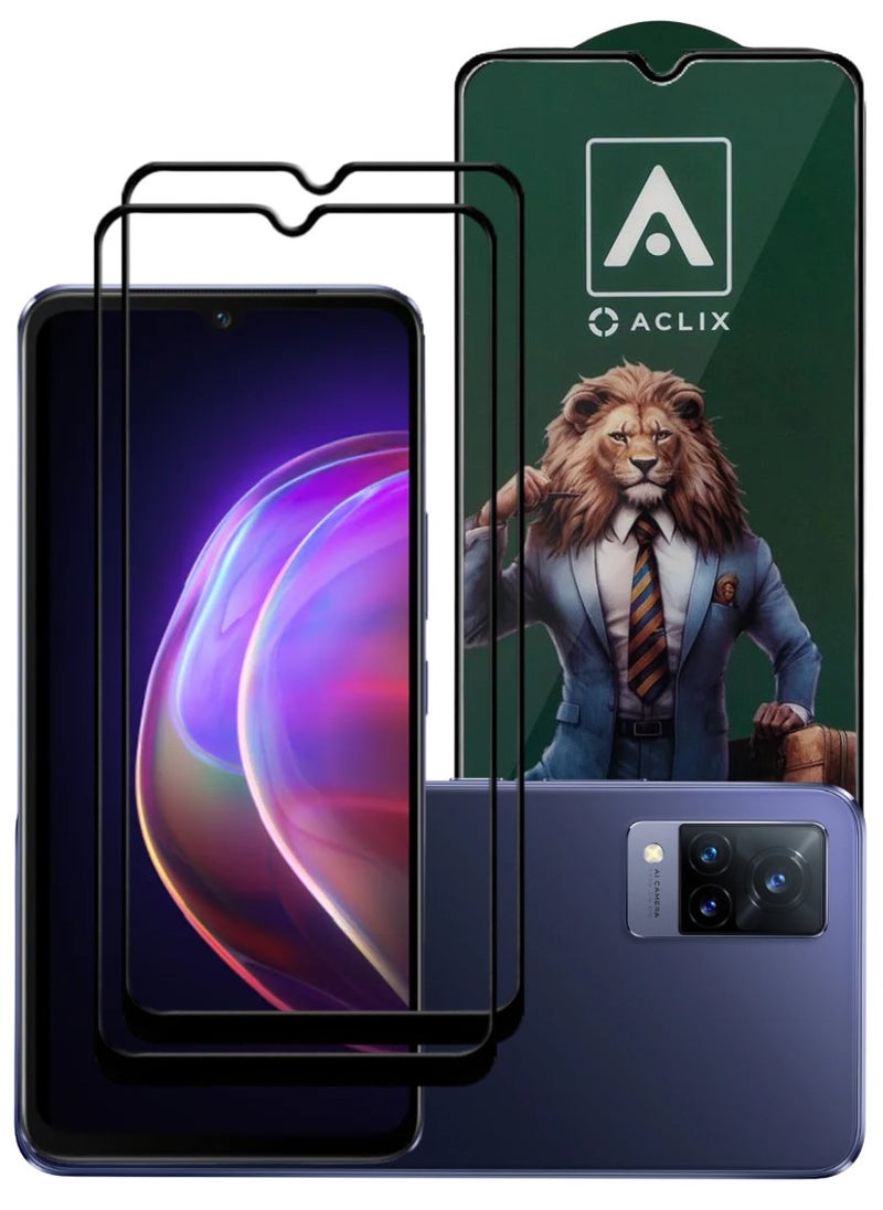 ACLIX 2 Pieces Antistatic ESD Dustproof Premium Quality High Definition Tempered Glass Screen Protector Designed For vivo V21 - Image 1