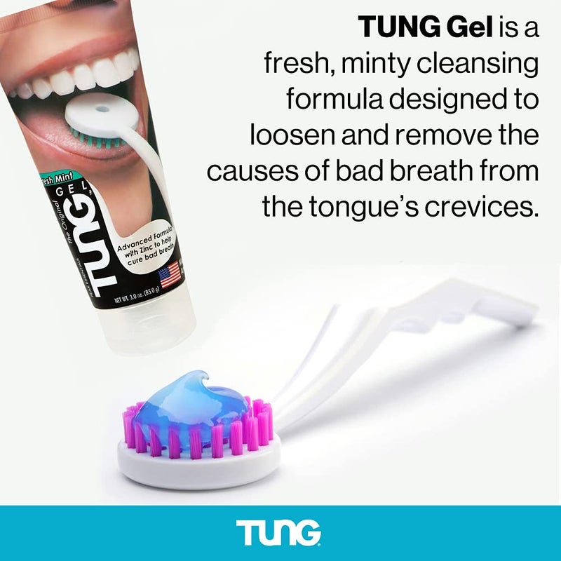Peak Essentials The Original TUNG Brush TUNG Brush Tongue Cleaner, Plastic TUNG Scraper, Tongue Cleaning to Fight Bad Breath, Halitosis Defense, USA Made, 2-Pack - Image 4
