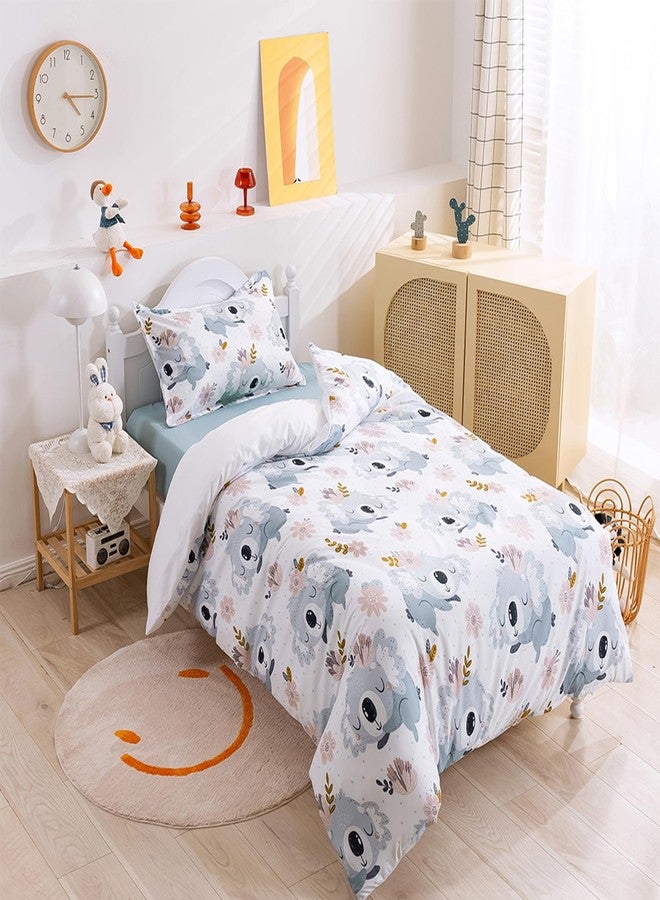 BESTDESIL Duvet Cover for Kids Teens, 3 Pieces Soft Cartoon Comforter Cover with Zipper Closure, Kids Bedding Set with Cute Koala Pattern,Queen Size - Image 3