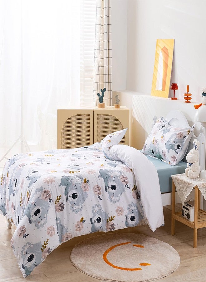 BESTDESIL Duvet Cover for Kids Teens, 3 Pieces Soft Cartoon Comforter Cover with Zipper Closure, Kids Bedding Set with Cute Koala Pattern,Queen Size - Image 2