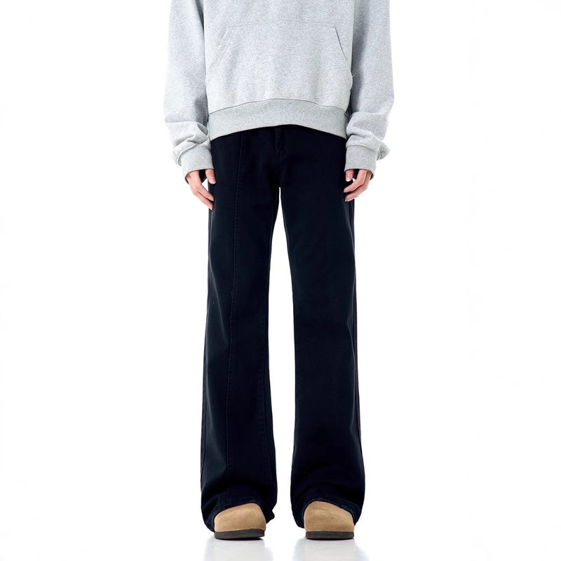 Maillard Retro Brown Micron Jeans Unisex Loose Straight Slim Look Cleanfit Pants - Image 4