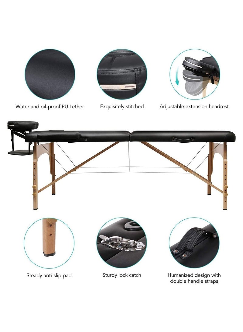 Salon System Folding Wooden Massage Bed - Image 3