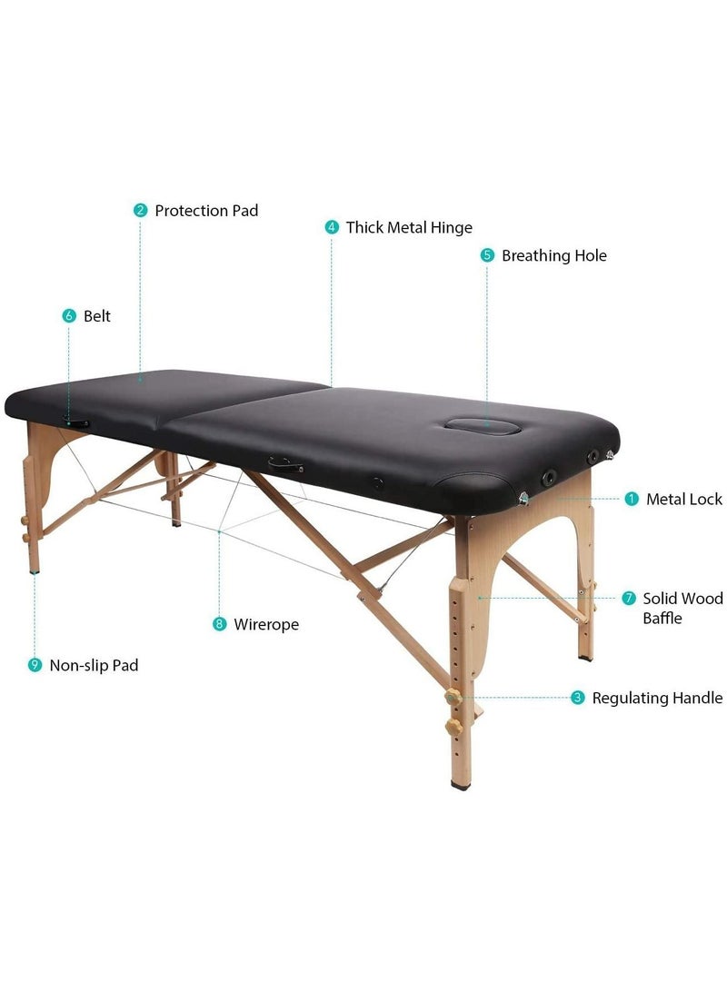 Salon System Folding Wooden Massage Bed - Image 2