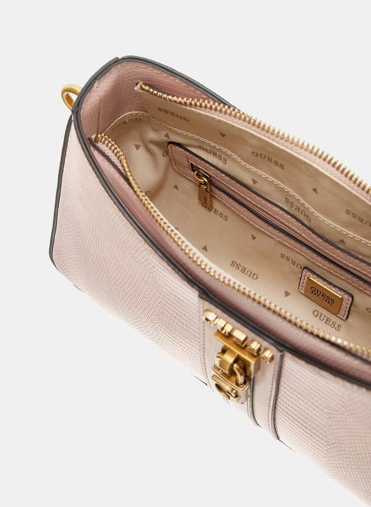 جس حقيبة كتف GUESS GINEVRA باللون البيج - Image 3