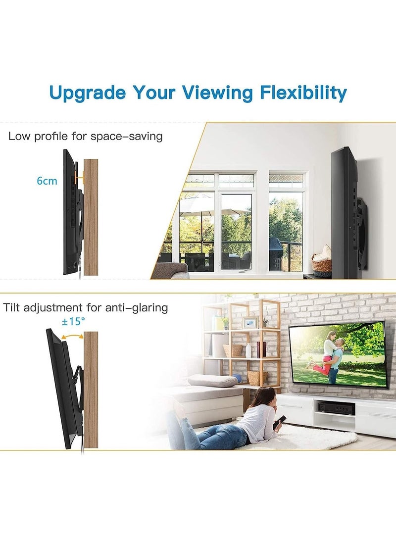 26" - 75" Fixed TV Wall Mount Bracket, Universal Tilt TV Heavy Duty Wall Mount Adjustable TV Stand for LED LCD OLED Plasma TV with Super Strong 50kg Weight Capacity VESA up to 700 x 400 - Image 5