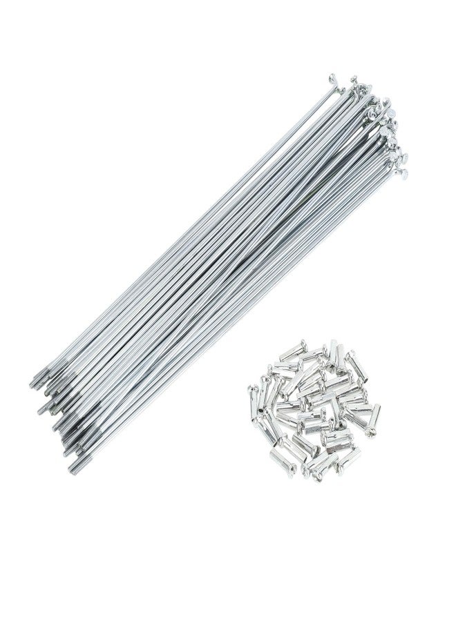TUCKBOLD Bicycle Spokes Bike Wheel Spokes Silver Tone Nipple 1 Set 14G 221mm Length Carbon Steel Galvanized - Image 1