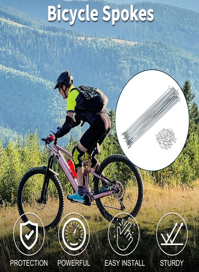 TUCKBOLD Bicycle Spokes Bike Wheel Spokes Silver Tone Nipple 1 Set 14G 221mm Length Carbon Steel Galvanized - Image 2