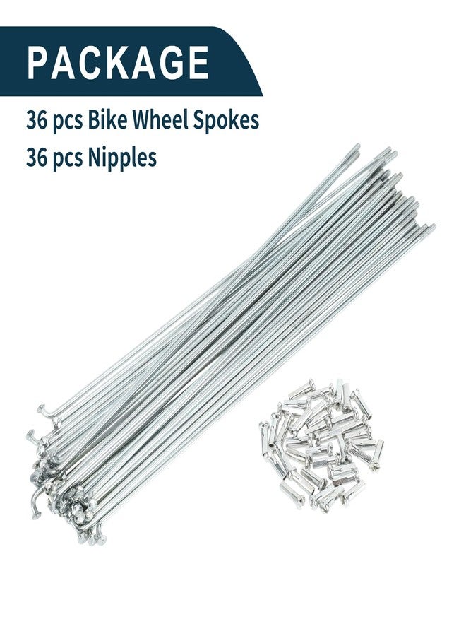 TUCKBOLD Bicycle Spokes Bike Wheel Spokes Silver Tone Nipple 1 Set 14G 221mm Length Carbon Steel Galvanized - Image 4