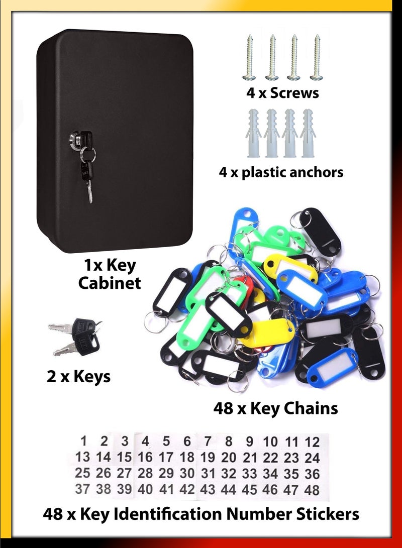 دي بلو 48 صندوق حامل مفاتيح خطاف مثبت على الحائط مفتاح معدني آمن مع علامات التسمية مكتب المنزل تخزين مفتاح منظم خزانة مفتاح خزانة منزل حافظة مفاتيح السيارة إدارة قفل أمان - Image 5