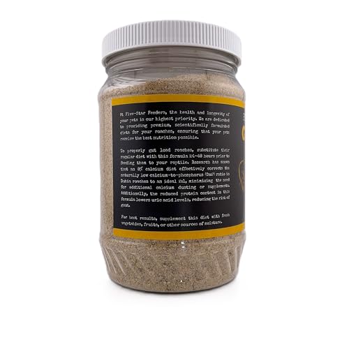 Five-Star Feeders Roach Gutload Formula – Nutrient-Rich Pre-Feeding Diet for Dubia Roaches and Feeder Insects – 10 oz Plastic Jar - Image 3