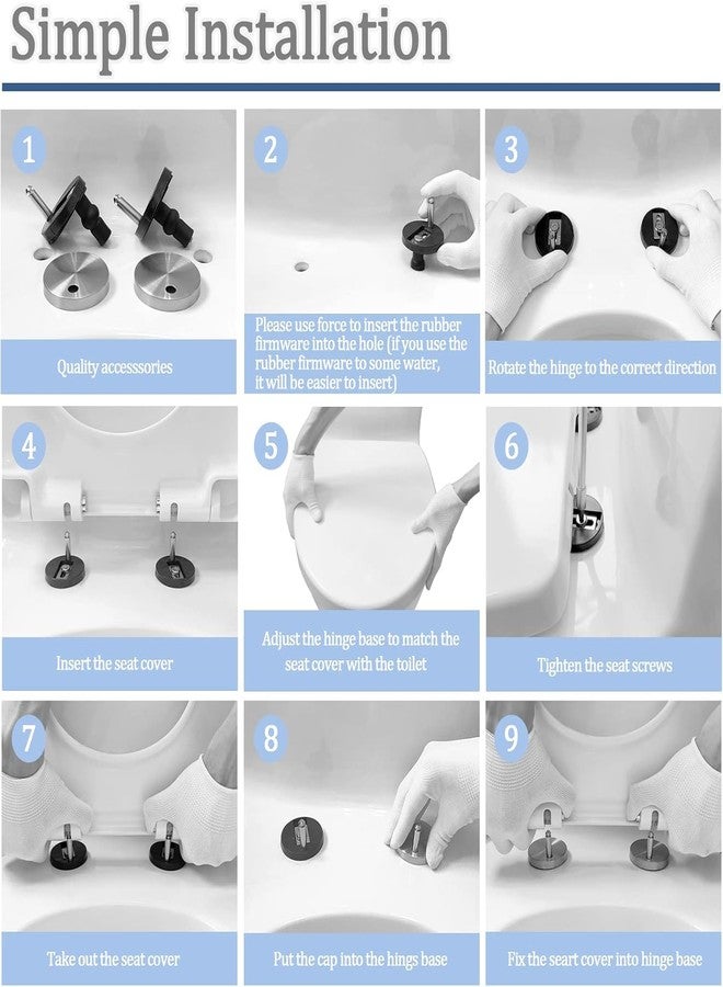 MUU Universal Toilet Seat Bolt kit,Screws,Quick Release,Easy to Install- Toilet Seat Replacement Parts Kit,Toilet Cover Maintenance Accessories,Fixing Accessories (Circle Screws) - Image 3