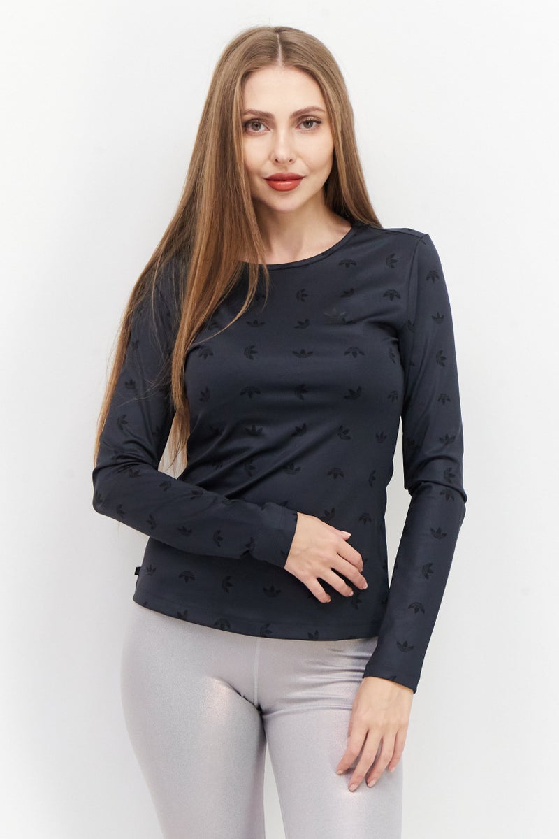 adidas Originals Women Sportswear Fit Long Sleeeve Outdoor Top, Dark Grey - Image 1