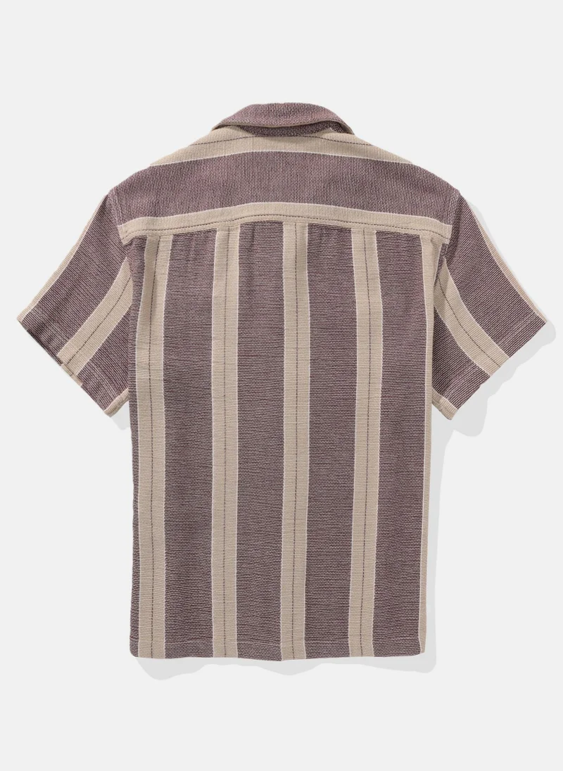 American Eagle Ae Striped Button-Up Poolside Shirt
