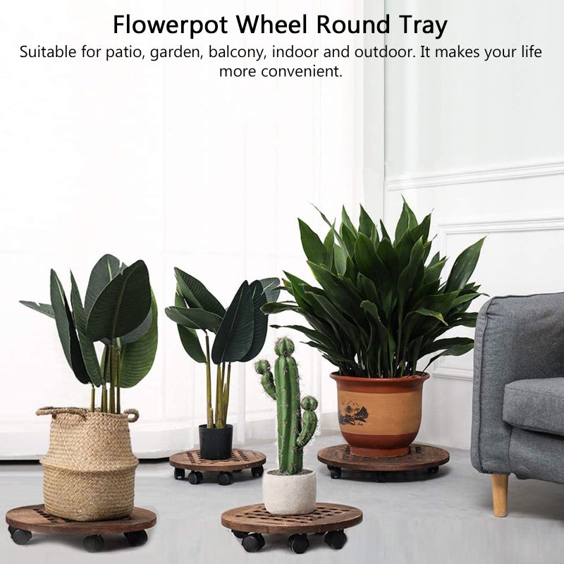 Round Board Platform Flower Pot Tray Removable Plant Flower Pot Base - Image 4