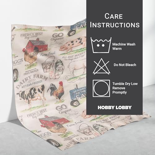 Hobby Lobby Dairy Farm Cotton Calico Fabric (2 Yard) - - Printed Sewing Lightweight Precut Fabric for Sewing Clothes, Homeware, & Other Accessories - Image 4