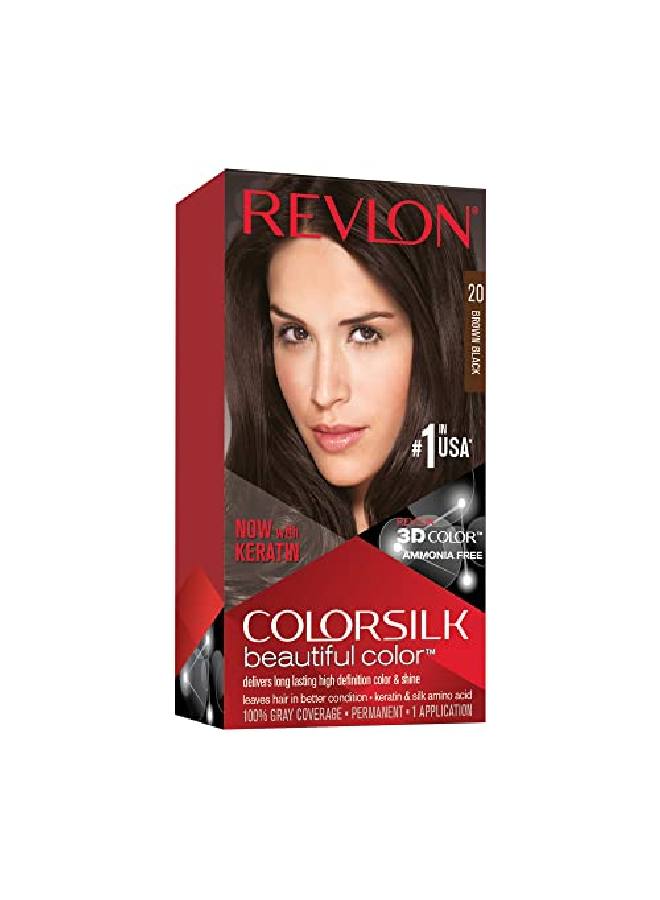 Revlon Colorsilk Hair Color 20 Brown Black 1 Ea (Pack Of 9) - Image 1