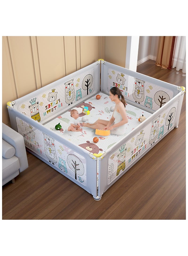Baby Playpen Fence, Sturdy Playard for Toddler, Infant Indoor & Outdoor Kids Activity Center, 180*200CM (without Playmat)  - Image 1