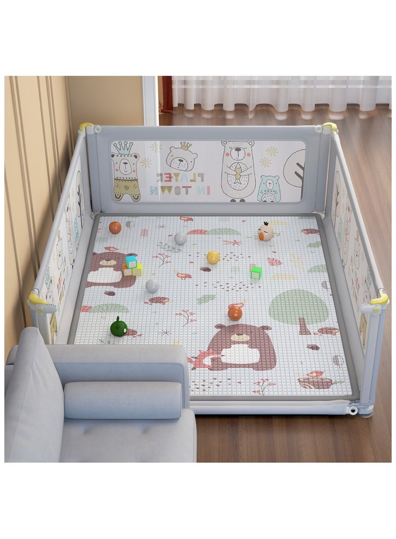Baby Playpen Fence, Sturdy Playard for Toddler, Infant Indoor & Outdoor Kids Activity Center, 180*200CM (without Playmat)  - Image 3