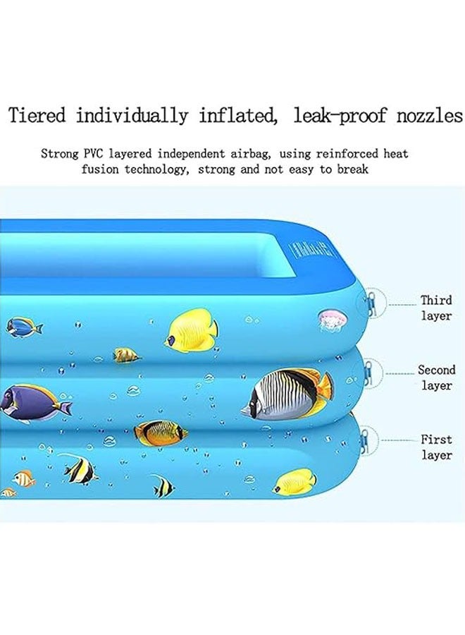 Children's inflatable swimming pool, adult leisure swimming pool, family swimming pool are suitable for outdoor garden summer water party inflatable swimming pool (130*90*50CM) - Image 3