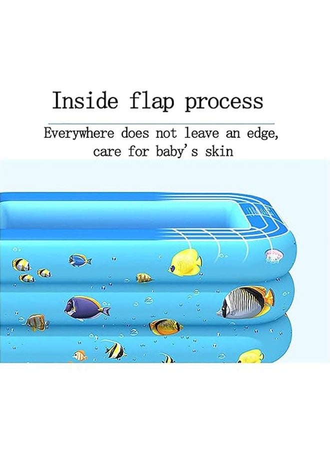 Children's inflatable swimming pool, adult leisure swimming pool, family swimming pool are suitable for outdoor garden summer water party inflatable swimming pool (130*90*50CM) - Image 4