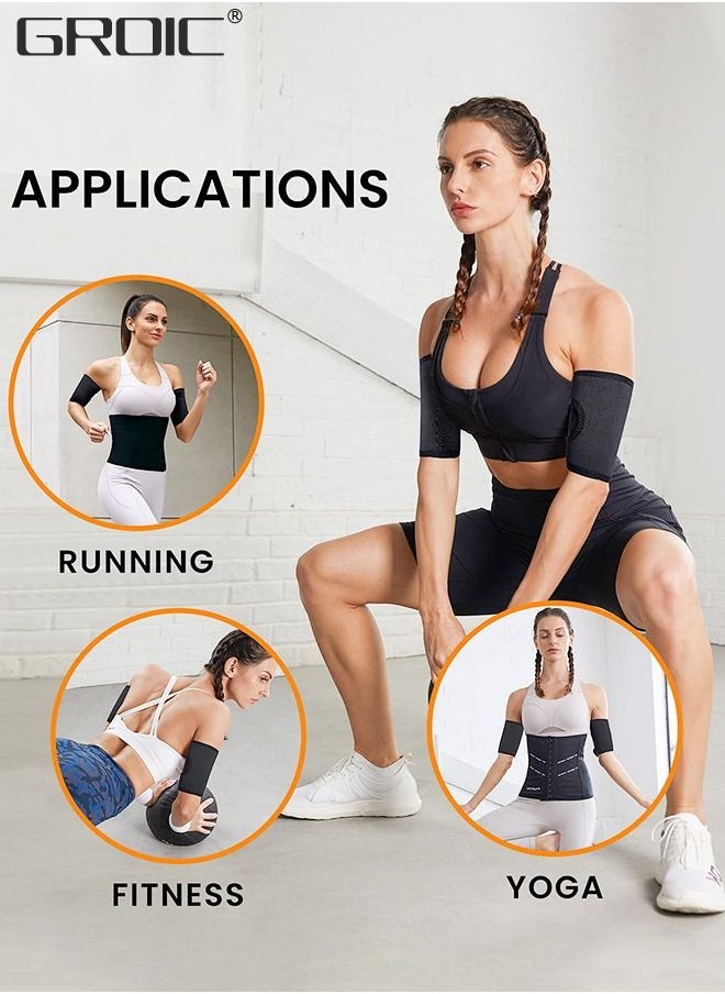 GROIC - 2 PCS Thigh Compression Sleeve,Sweating Leg Support Socks Wrap Thigh Support Brace,Thigh Brace Support,Neoprene Hamstring Quad Wrap Non-Slip Upper Leg Brace,Fitness Leg Harness Belt - Image 1